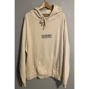 Taylor Swift The Eras Tour Hoodie Adult 3XL Cream Graphic Fleece Sweatshirt READ